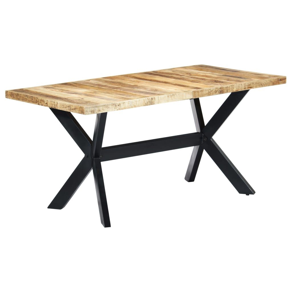vidaXL Τραπεζαρία 160 x 80 x 75 εκ. από Μασίφ Ακατέργαστο Ξύλο Μάνγκο