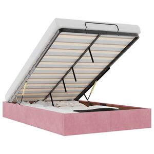 vidaXL Οθωμανικό πλαίσιο κρεβατιού χωρίς στρώμα ροζ 120x190 cm Velvet