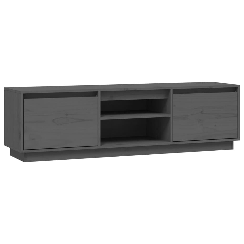 vidaXL Έπιπλο Τηλεόρασης Γκρι 140 x 35 x 40 εκ. από Μασίφ Ξύλο Πεύκου