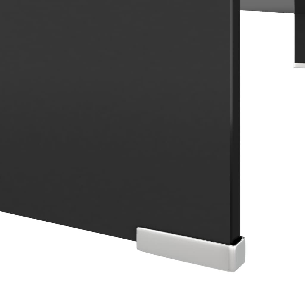 vidaXL Βάση Τηλεόρασης/Οθόνης Μαύρη 110 x 30 x 13 εκ. Γυάλινη