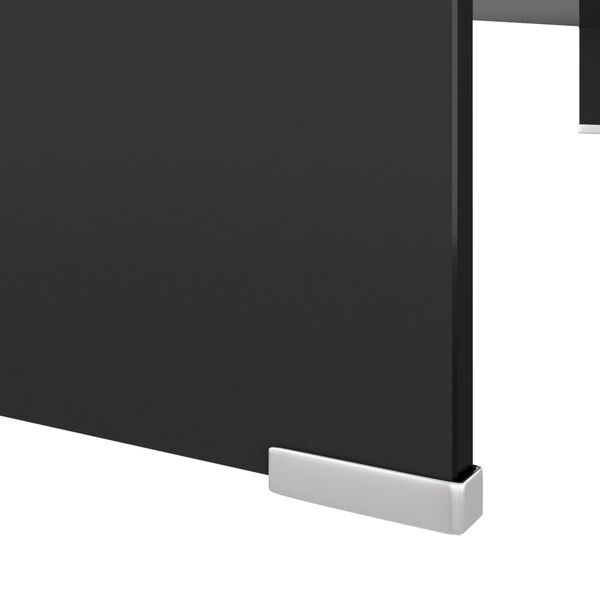 vidaXL Βάση Τηλεόρασης/Οθόνης Μαύρη 110 x 30 x 13 εκ. Γυάλινη
