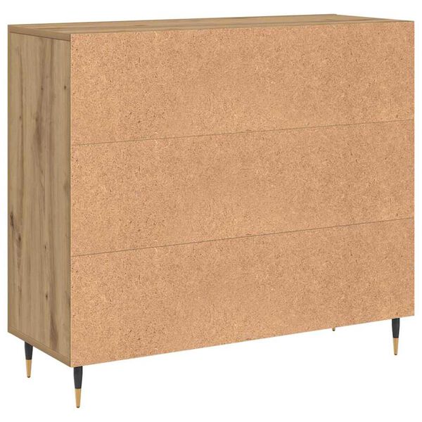 vidaXL Πλαϊνό γραφείο Καφέ 90 x 34 x 80 εκ. Επεξεργασμένο ξύλο