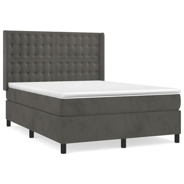 vidaXL &Kappa;&rho;&epsilon;&beta;ά&tau;&iota; Boxspring &mu;&epsilon; &Sigma;&tau;&rho;ώ&mu;&alpha; &Sigma;&kappa;&omicron;ύ&rho;&omicron; &Gamma;&kappa;&rho;&iota; 140x190 &epsilon;&kappa;. &Beta;&epsilon;&lambda;&omicron;ύ&delta;&iota;&nu;&omicron;
