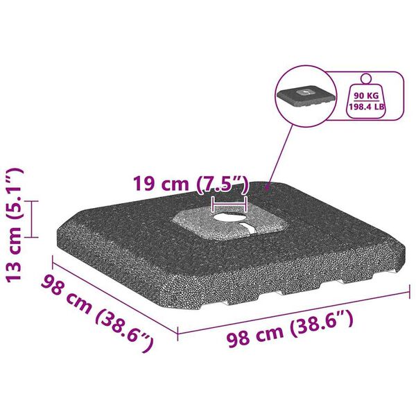 vidaXL Σετ Βάσης Ανεμογεννήτριας 4 pcs Μαύρο 98 x 98 x 13 εκ. Πλαστικό
