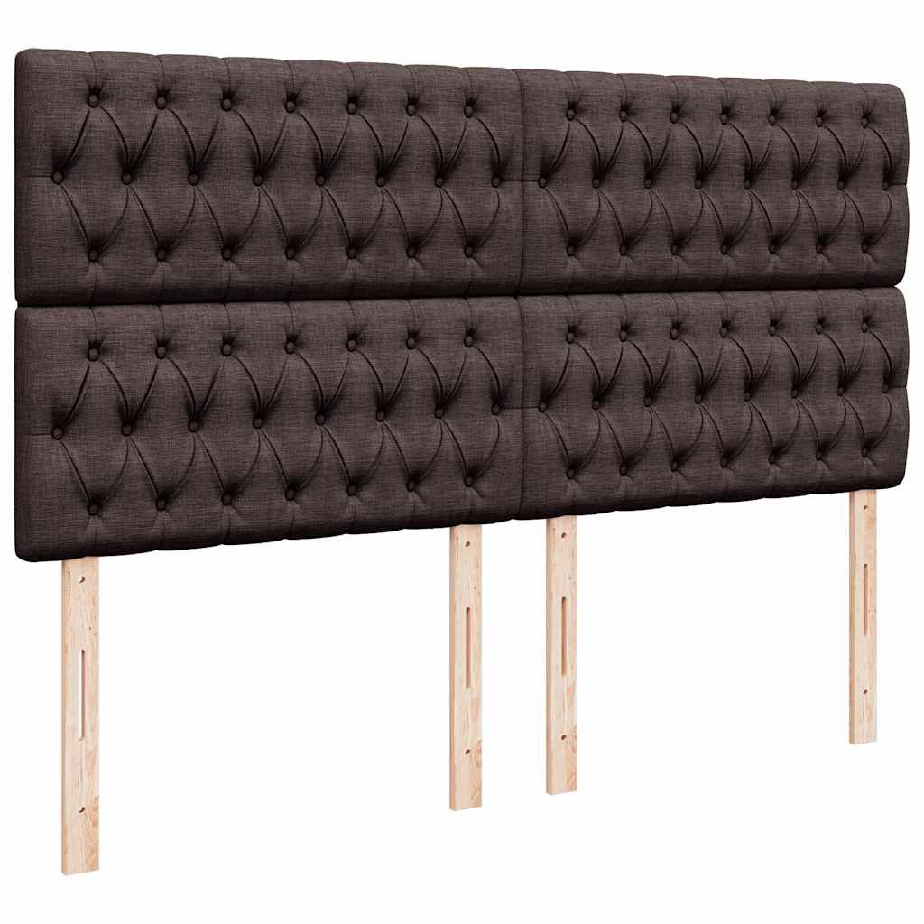 vidaXL Κρεβάτι Boxspring με Στρώμα Σκούρο Καφέ 200x200 εκ. Υφασμάτινο