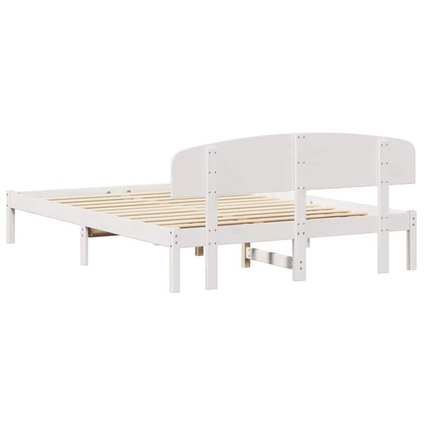 vidaXL Σκελετός Κρεβατιού Λευκό 140 x 200 cm Μασίφ ξύλο πεύκου