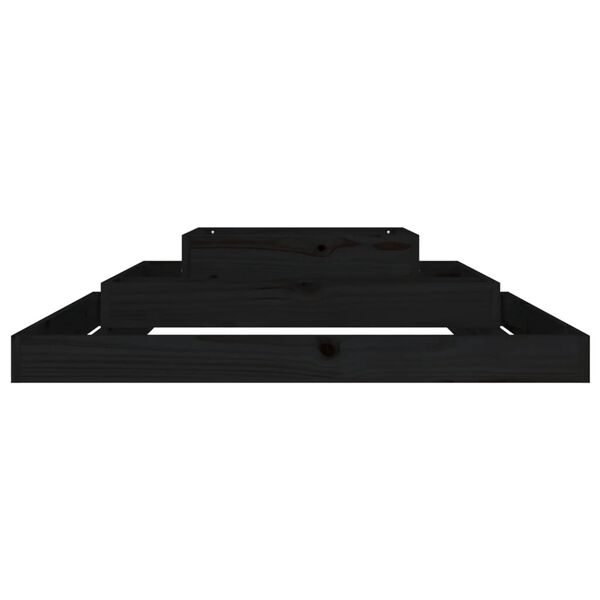vidaXL Ζαρντινιέρα Μαύρη 110 x 110 x 27 εκ. από Μασίφ Ξύλο Πεύκου