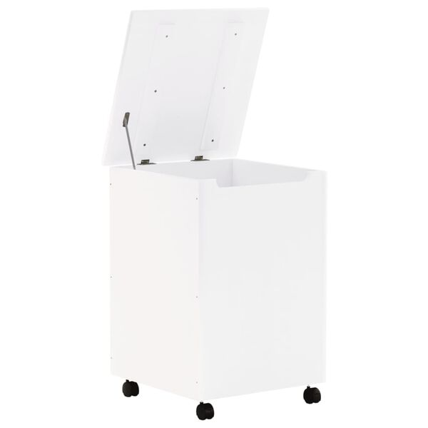 vidaXL Καλάθι Άπλυτων με Τροχούς RANA Λευκό 45x45x64εκ. Μασίφ Πεύκο