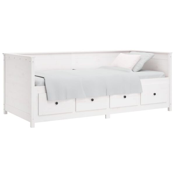 vidaXL Κρεβάτι ημέρας χωρίς στρώμα Λευκό 75x190 cm Στερεό ξύλο πεύκο