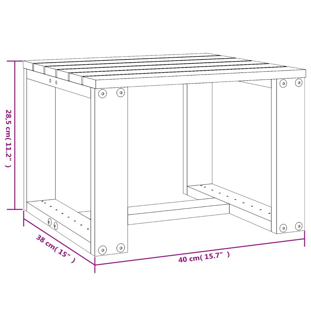 vidaXL Βοηθητικό Τραπέζι Κήπου Μελί 40x38x28,5 εκ. Μασίφ Ξύλο Πεύκου