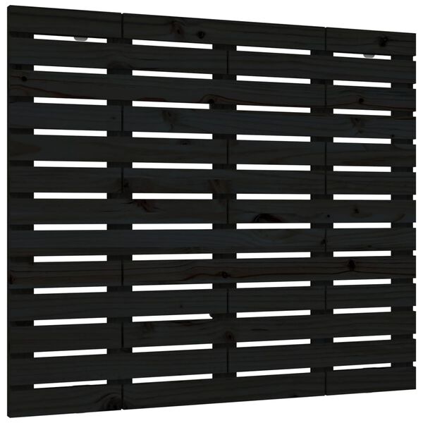 vidaXL Κεφαλάρι Τοίχου Μαύρο 96x3x91,5 εκ. από Μασίφ Ξύλο Πεύκου