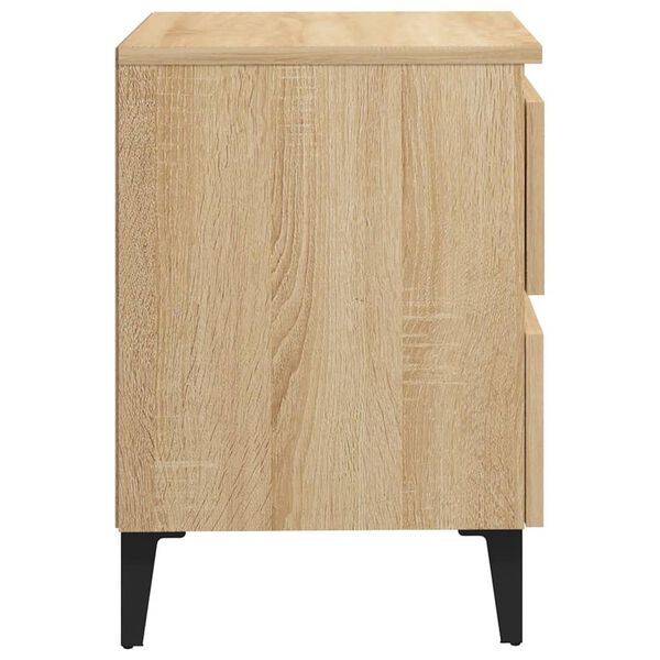 vidaXL Κομοδίνα 2 τεμ. Sonoma Δρυς 40 x 35 x 50 εκ. από Επεξ. Ξύλο