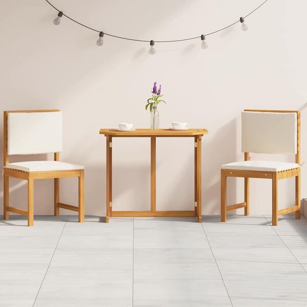 vidaXL Σετ Μπιστρό Κήπου 3 pcs Καφέ Μασίφ ξύλο ακακίας