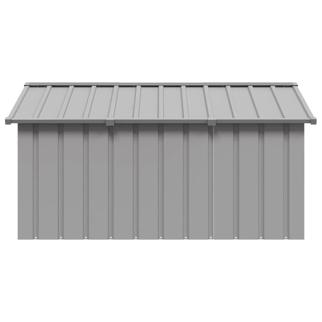 vidaXL Σπιτάκι Σκύλου Γκρι 116,5x153x81,5 εκ. Γαλβανισμένο Χάλυβα