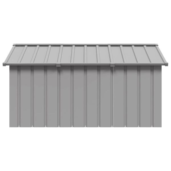 vidaXL Σπιτάκι Σκύλου Γκρι 116,5x153x81,5 εκ. Γαλβανισμένο Χάλυβα