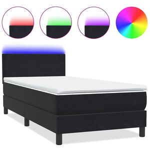 vidaXL &Kappa;&rho;&epsilon;&beta;ά&tau;&iota; Boxspring &mu;&epsilon; &Sigma;&tau;&rho;ώ&mu;&alpha; & LED &Mu;&alpha;ύ&rho;&omicron; 90x210 &epsilon;&kappa;. &Beta;&epsilon;&lambda;&omicron;ύ&delta;&iota;&nu;&omicron;