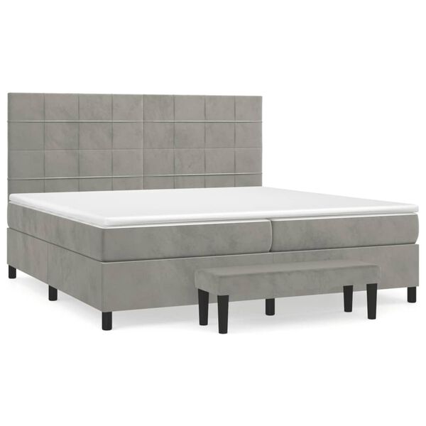 vidaXL &Kappa;&rho;&epsilon;&beta;ά&tau;&iota; Boxspring &mu;&epsilon; &Sigma;&tau;&rho;ώ&mu;&alpha; &Alpha;&nu;&omicron;&iota;&chi;&tau;ό &Gamma;&kappa;&rho;&iota; 200x200 &epsilon;&kappa;. &Beta;&epsilon;&lambda;&omicron;ύ&delta;&iota;&nu;&omicron;
