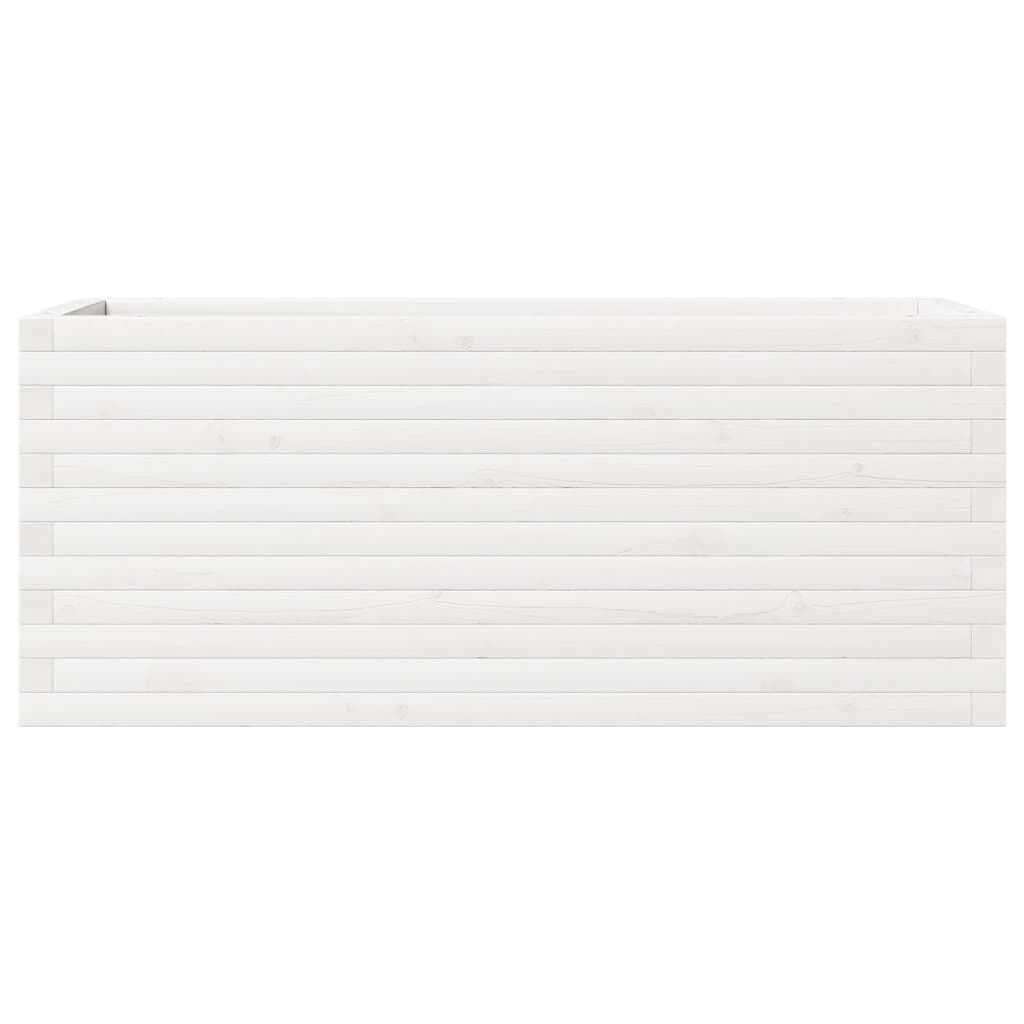 vidaXL Ζαρντινιέρα Κήπου Λευκή 110x40x46 εκ. από Μασίφ Ξύλο Πεύκου