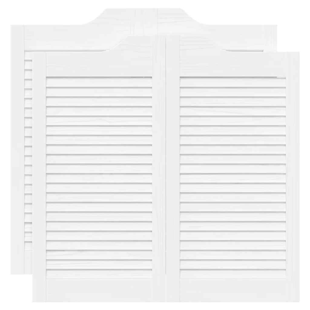 vidaXL Ανοιγόμενες πόρτες Louvred Design 2 ζευγών Λευκό 80x80 cm