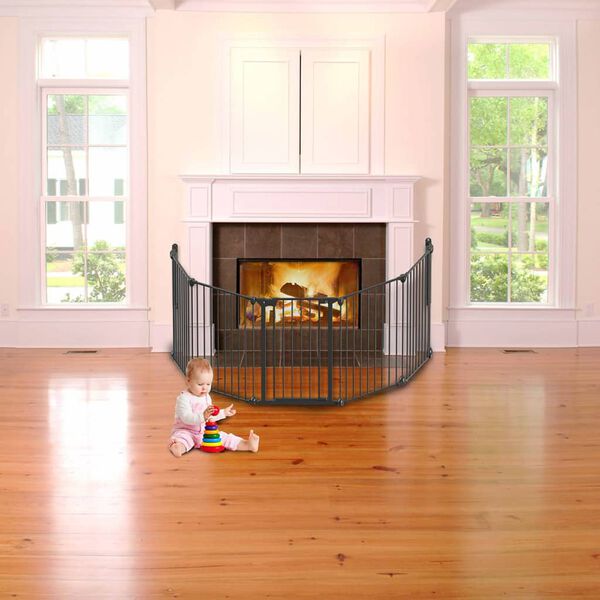 Noma Πόρτα Ασφαλείας με 5 Πάνελ Modular Μαύρη Μεταλλική 94238