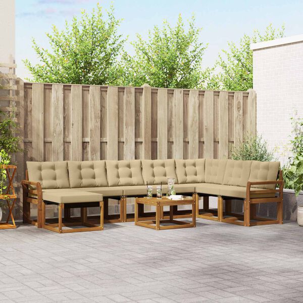 vidaXL &Sigma;&epsilon;&iota;&rho;ά &Kappa;&alpha;&nu;&alpha;&pi;έ &Epsilon;&xi;&omega;&tau;&epsilon;&rho;&iota;&kappa;&omicron;ύ &mu;&epsilon; &mu;&alpha;&xi;&iota;&lambda;ά&rho;&iota; 9 pcs &Phi;&upsilon;&sigma;&iota;&kappa;ό &kappa;&alpha;&iota; &Mu;&pi;&epsilon;&zeta;