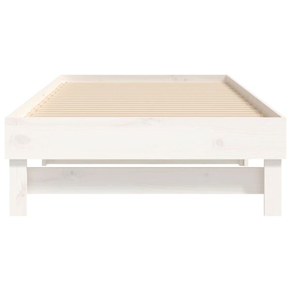 vidaXL Καναπές Κρεβάτι Συρόμενος Λευκός 2x(90x200) εκ. Μασίφ Πεύκο