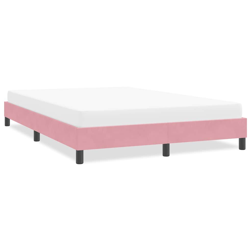 vidaXL Πλαίσιο κρεβατιού χωρίς στρώμα Ροζ 140x220 cm Βελούδινο