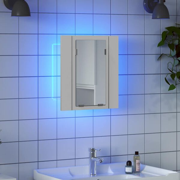 vidaXL Καθρέφτης Μπάνιου με Ντουλάπι LED Λευκός 40x12x45 εκ. Ακρυλικός