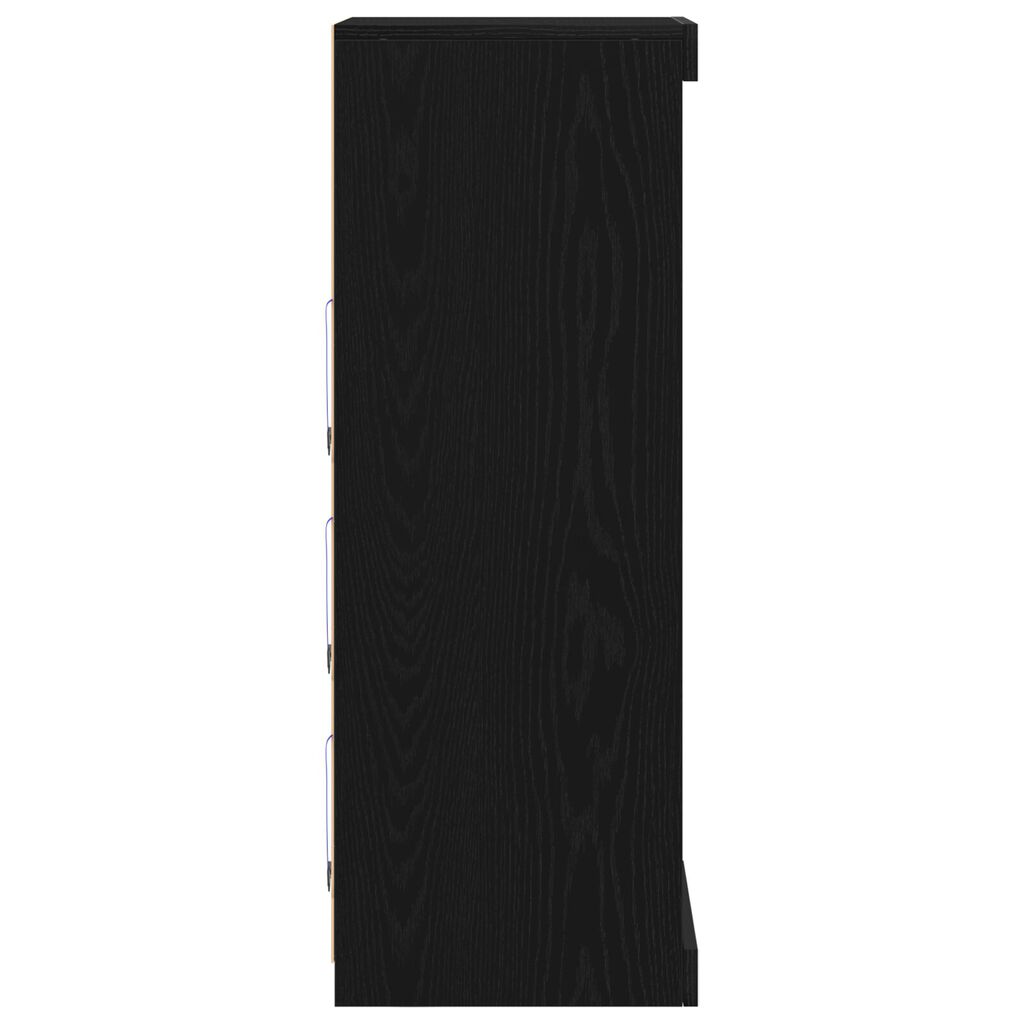 vidaXL Μπουφές με LED Φώτα Μαύρη Δρυς 41x37x100 εκ