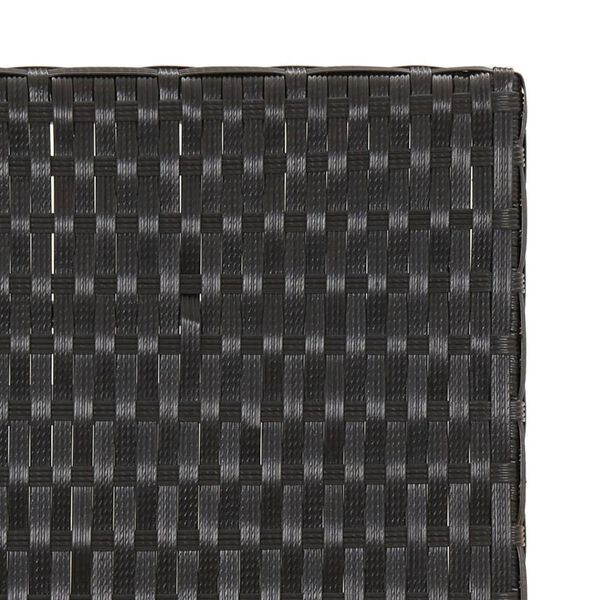 vidaXL Τραπέζι Πτυσσόμενο Μαύρο 45 x 35 x 32 εκ. από Συνθετικό Ρατάν