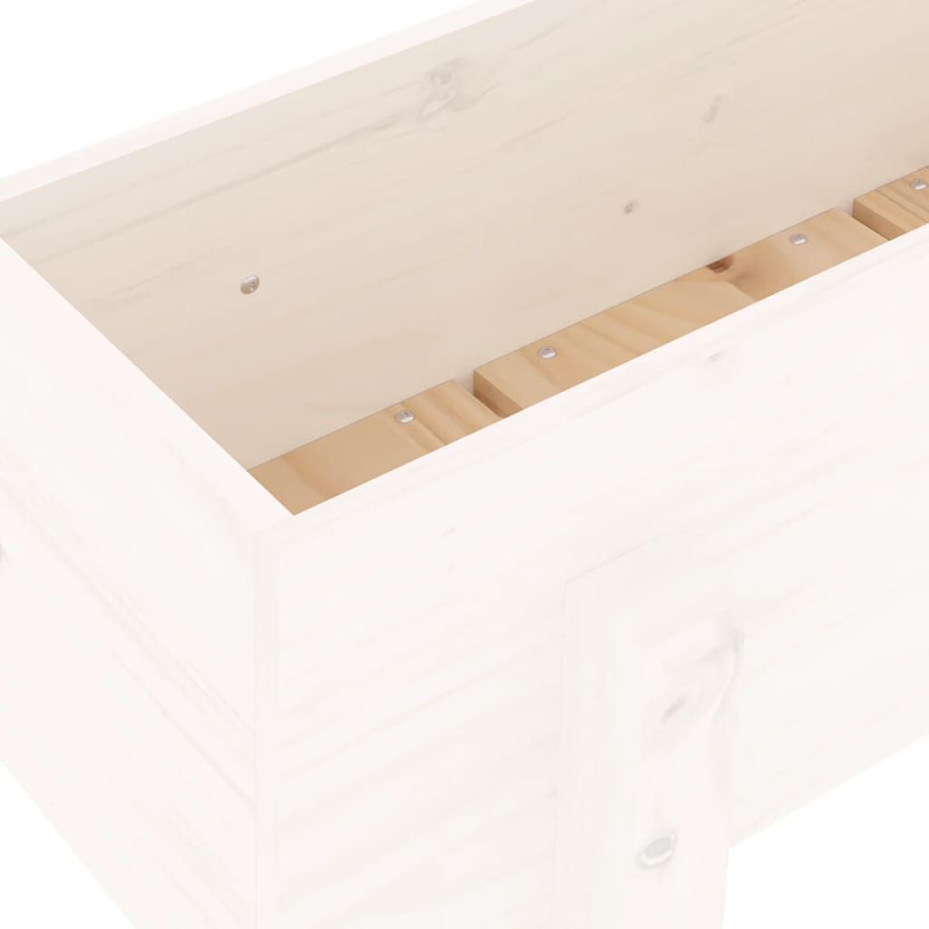 vidaXL Ζαρντινιέρα Λευκή 62 x 30 x 38 εκ. από Μασίφ Ξύλο Πεύκου