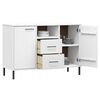 vidaXL Ντουλάπι OSLO Λευκό 113x40x77 εκ. Μασίφ Ξύλο με Μετ. Πόδια