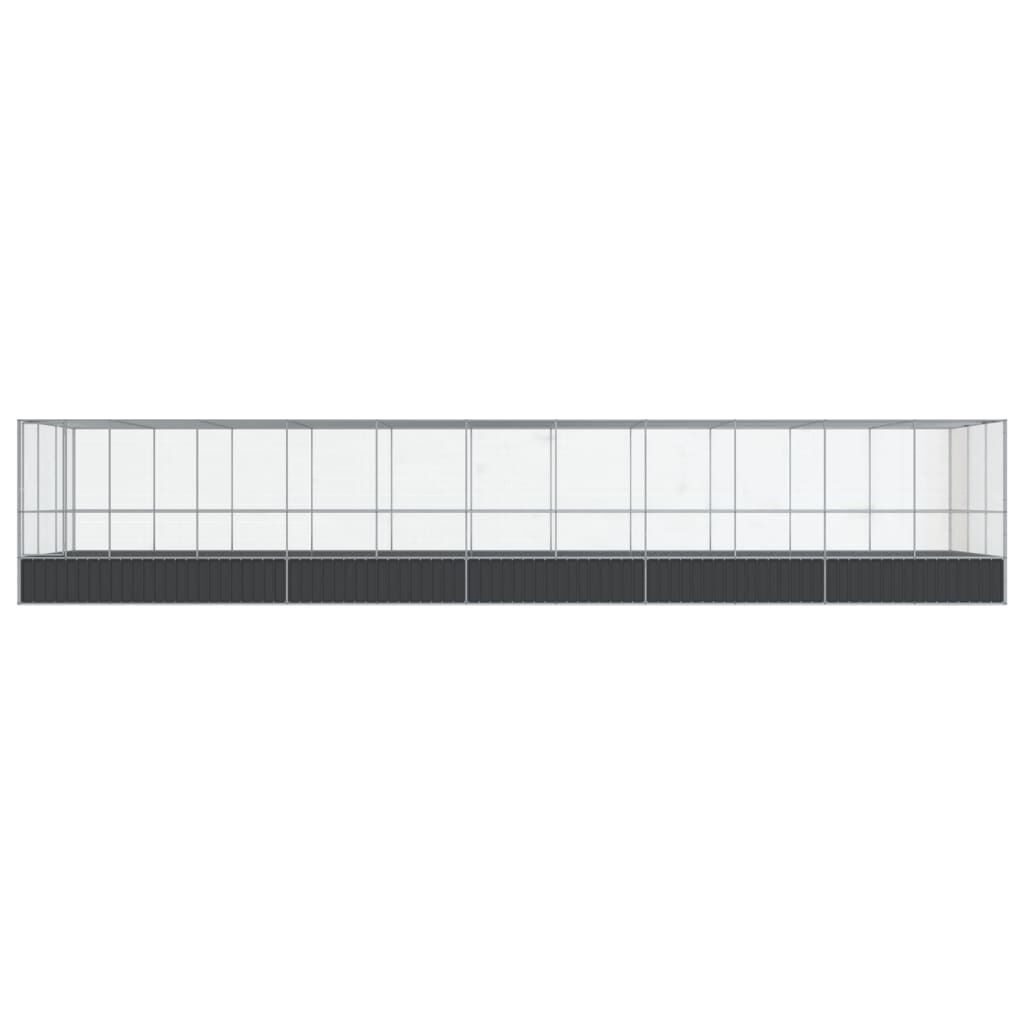vidaXL Κλουβί με Επέκταση Ασημένιο 1139x307x212 εκ. Ατσάλινο