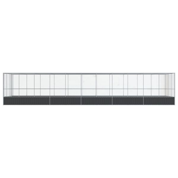 vidaXL Κλουβί με Επέκταση Ασημένιο 1139x307x212 εκ. Ατσάλινο