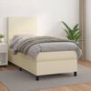 vidaXL Κρεβάτι Boxspring με Στρώμα Κρεμ 100x200εκ. από Συνθετικό Δέρμα