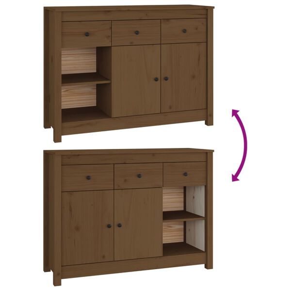 vidaXL Ντουλάπι Καφέ Μελί 100x35x74 εκ. από Μασίφ Ξύλο Πεύκου