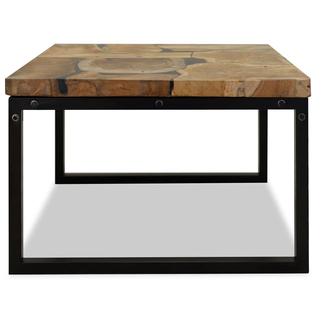 vidaXL Τραπεζάκι Σαλονιού 60 x 60 x 40 εκ. από Ξύλο Teak και Ρητίνη
