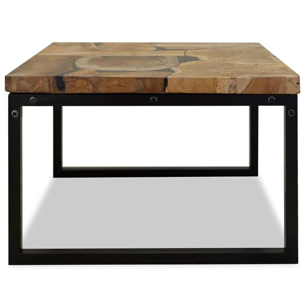 vidaXL Τραπεζάκι Σαλονιού 60 x 60 x 40 εκ. από Ξύλο Teak και Ρητίνη