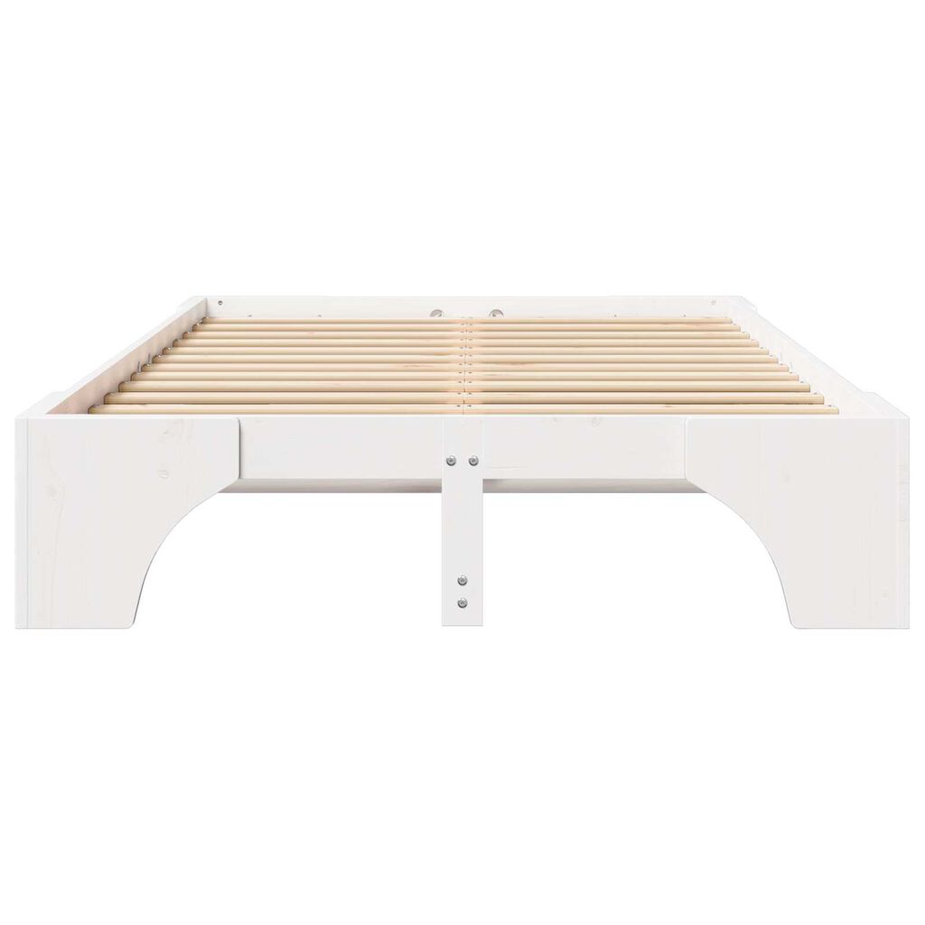 vidaXL Κρεβάτι Λευκό Ξύλο 120 x 200 cm Ανθεκτικό Σύγχρονο