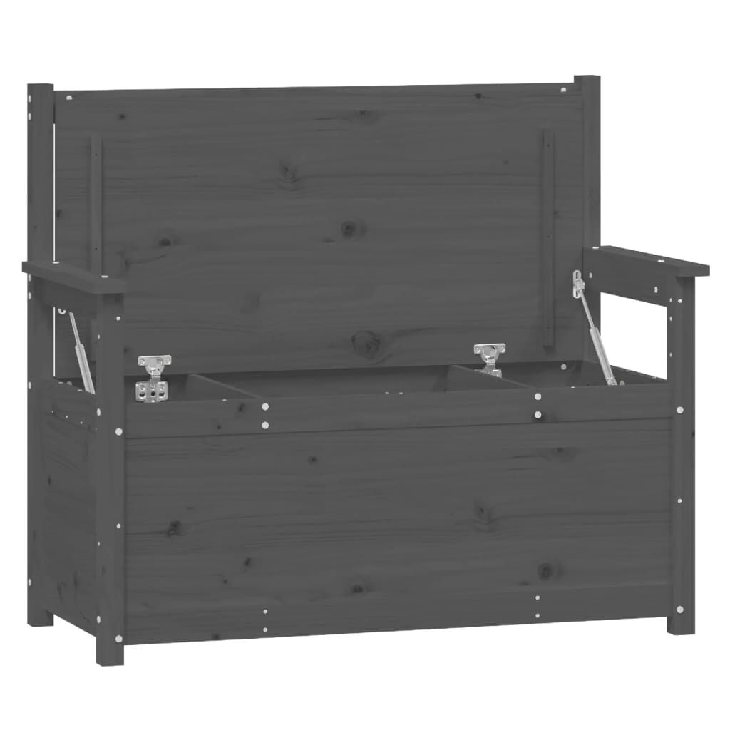 vidaXL Παγκάκι Γκρι 112,5x51,5x96,5 εκ. από Μασίφ Ξύλο Πεύκου