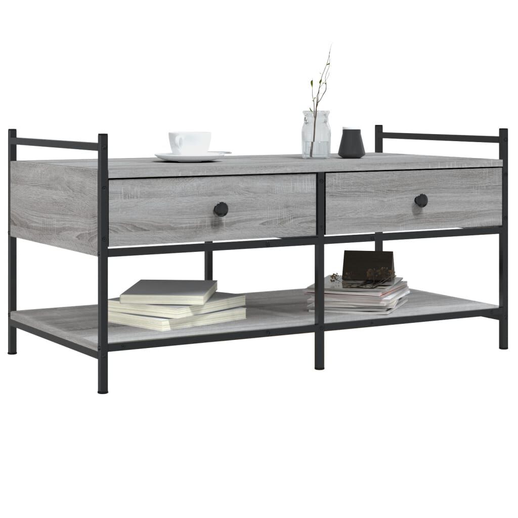 vidaXL Τραπεζάκι Σαλονιού Γκρι Sonoma 99x50x50 εκ. Επεξεργασμένο Ξύλο