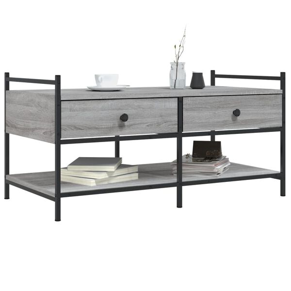 vidaXL Τραπεζάκι Σαλονιού Γκρι Sonoma 99x50x50 εκ. Επεξεργασμένο Ξύλο