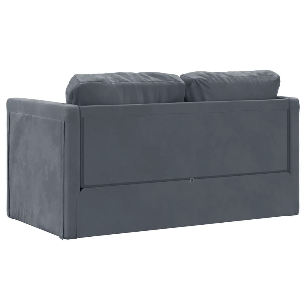 vidaXL Καναπές-Κρεβάτι Δαπέδου 2 σε 1 Σκ. Γκρι 122x204x55 εκ. Βελούδο