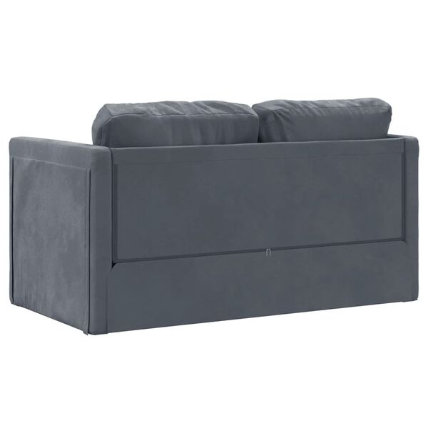 vidaXL Καναπές-Κρεβάτι Δαπέδου 2 σε 1 Σκ. Γκρι 122x204x55 εκ. Βελούδο