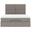 vidaXL Οθωμανικό κρεβάτι με στρώμα & LEDs Taupe 140x200 cm Ύφασμα