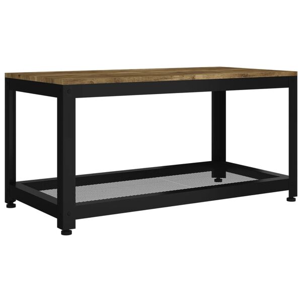 vidaXL Τραπεζάκι Σαλονιού Σκ. Καφέ/Μαύρο 90x45x45 εκ. από MDF/Σίδερο