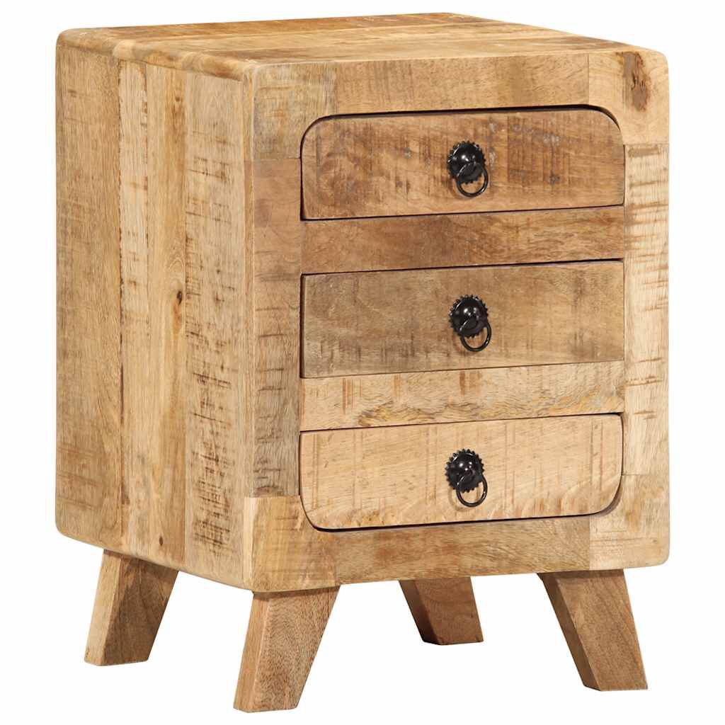 vidaXL Κομοδίνο 2 τεμάχια 37x32x50 cm Στερεό ξύλο ακατέργαστο μάνγκο