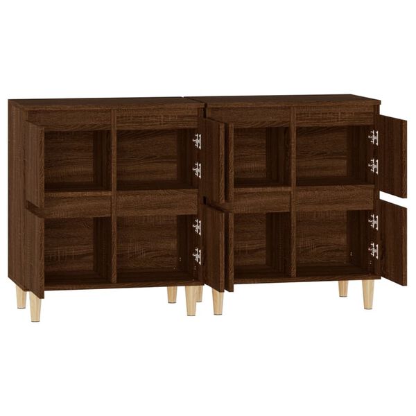 vidaXL Συρταριέρες 2 τεμ. Καφέ Δρυς 60x35x70 εκ. Επεξεργασμένο Ξύλο