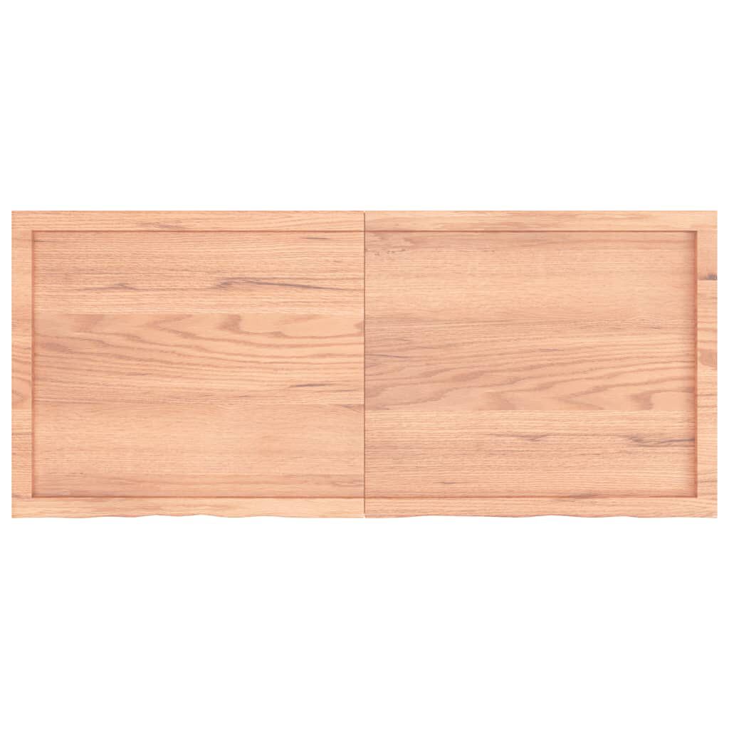 vidaXL Ράφι Τοίχου Ανοιχτό Καφέ 140x60x(2-4)εκ. Επεξ. Μασίφ Ξύλο Δρυός