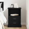 vidaXL Κομοδίνο Μαύρη δρυς 43 x 36 x 60 εκ Επεξεργασμένο ξύλο